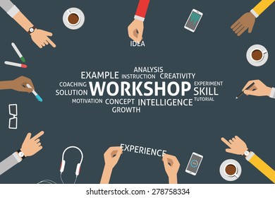 vector workshop concept, template