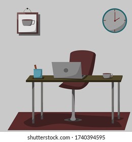 
Vector workspace with cool chairs and tables