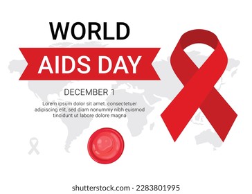 Vector world aids day, aids awareness illustration
