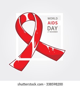 Vector World AIDS Day illustration with white frame.
