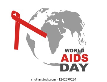 Vector of world aids day symbol.1st December World Aids Day. Aids Awareness.Red ribbon.banner or poster of world aids day