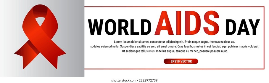 Vector of world aids day symbol.1st December World Aids Day. Red ribbon.banner or poster of world aids day. Vector illustration. Eps10