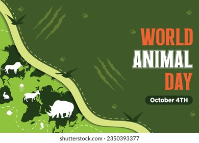 Vector World Animal Day With Flora and Fauna Illustration 1.6