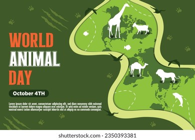 Vector World Animal Day With Flora and Fauna Illustration 1.2