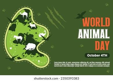 Día Mundial de los Animales con Flora y Fauna Ilustración 1.7