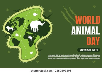 Vector World Animal Day With Flora and Fauna Illustration 1.8