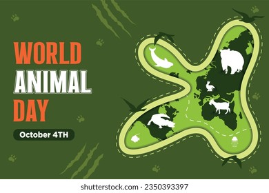 Vector World Animal Day With Flora and Fauna Illustration 1.4