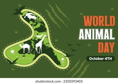Vector World Animal Day With Flora and Fauna Illustration 1.9