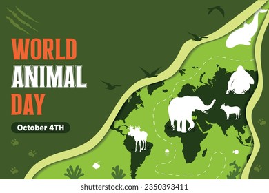 Vector World Animal Day With Flora and Fauna Illustration