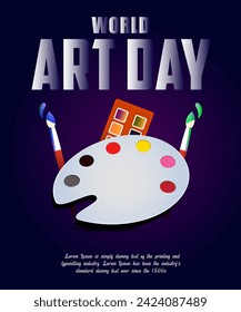 Vector world art day celebration, creative banner design.