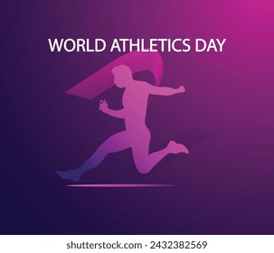 Ilustración del día mundial del atletismo y del día nacional del deporte