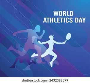 Ilustración del día mundial del atletismo y del día nacional del deporte