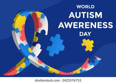 ilustración de fondo del día mundial del autismo vector