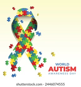 Vector world autism day background 2 April world autism awareness day background