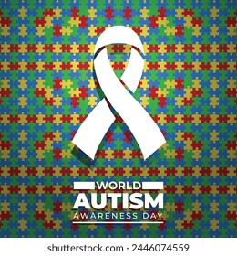 Vector world autism day background 2 April world autism awareness day background