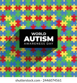 Vector world autism day background 2 April world autism awareness day background