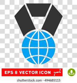 Vector World Award EPS vector pictogram. Illustration style is flat iconic bicolor blue and gray symbol on a transparent background.