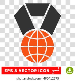 Vector World Award EPS vector pictograph. Illustration style is flat iconic bicolor orange and gray symbol on a transparent background.