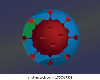 vector of the world being under attack by corona