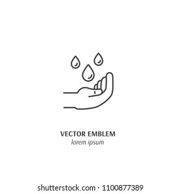 Vector world blood donor day concept with hand  and blood drops in trendy linear style. World blood donor day. Vector illustrations.