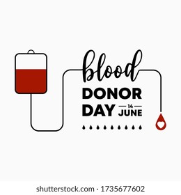 día mundial de los donantes de sangre vectorial, señal médica el 14 de junio. Ilustración vectorial. Donación para la humanidad celebración del tema médico.