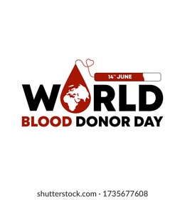 día mundial de los donantes de sangre vectorial, señal médica el 14 de junio. Ilustración vectorial. Cartel de la celebración del saludo con símbolo de donación internacional.