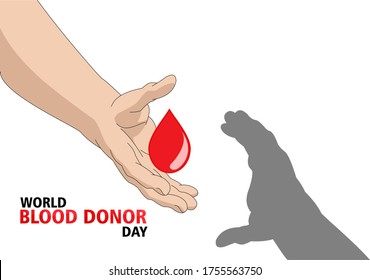 Ilustración del día de junio del donante de sangre del mundo vectorial. Concepto de donación de sangre.