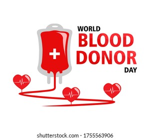 Ilustración del día de junio del donante de sangre del mundo vectorial. Concepto de donación de sangre.