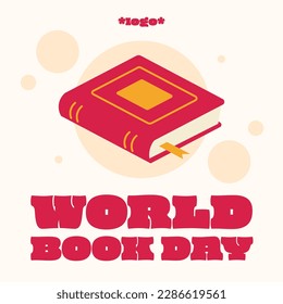 Plantilla de publicación en medios sociales del Día Mundial del Libro Vector