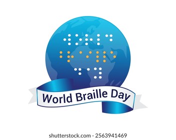 vector world braille day celebration illustration