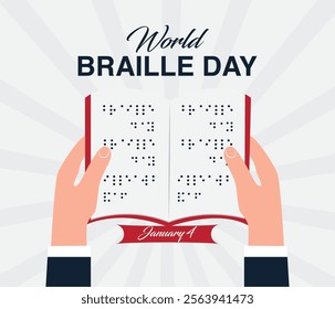 vector world braille day celebration illustration