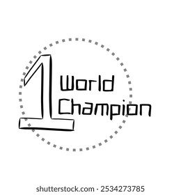 Vector world champion. 1st. Champion icon. Number. Numeric. Text. One. Number one. 