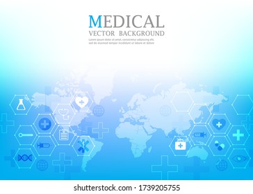 vector world communication medical wallpaper design.