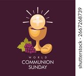 vector world communion sunday poster template