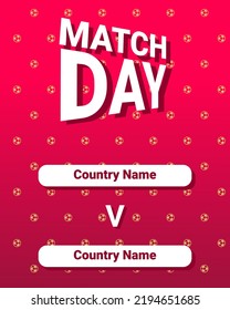 vector of world cup 2022 matchday template. social media banner of soccer matchday on landscape. banner with ball pattern. football match between country. world cup championship on qatar.