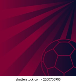 Vector of world cup Qatar 2022, FIFA world cup,or world cup soccer background.Football social media banner 2022 with light trail pattern combine with ball icon.red as main color.Qatar sports event.