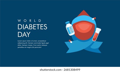 Vektorwelt Diabetes Tag Banner Vorlage