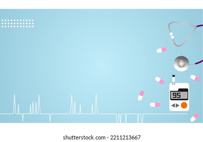 Diabetag der Vektorwelt mit einem für Hintergrund und Vorlage geeigneten Kopienraum mit wenig Bearbeitung