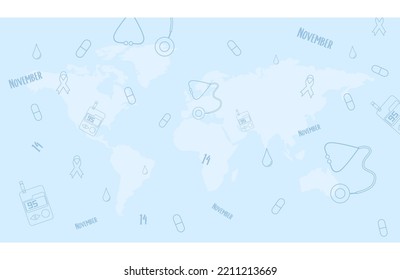 día de diabetes mundial vectorial con espacio de copia adecuado para el fondo y plantilla con poca edición