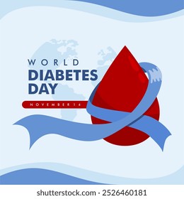 Plantilla de póster del Día Mundial de la Diabetes del Vector