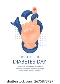 Plantilla de póster del Día Mundial de la Diabetes del Vector