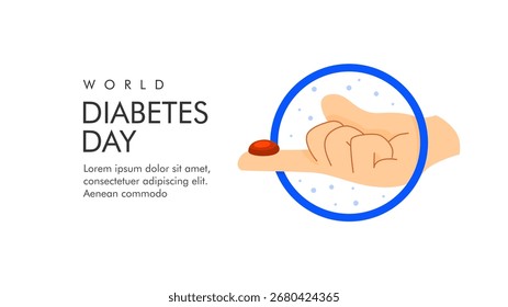 Plantilla de póster del Día Mundial de la Diabetes del Vector