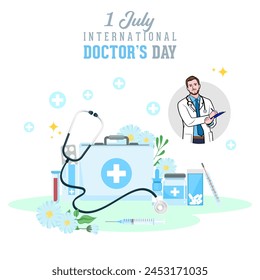 Vector world doctors day vector illustration for greeting card.