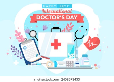 Vector world doctors day vector illustration for greeting card.