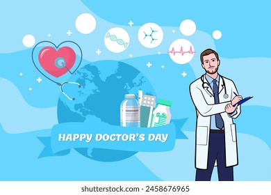 Vector world doctors day vector illustration for greeting card.