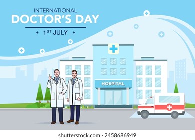 Vector world doctors day vector illustration for greeting card.