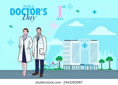 Vector world doctors day vector illustration for greeting card.