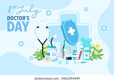 Vector world doctors day vector illustration for greeting card.