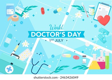 Vector world doctors day vector illustration for greeting card.