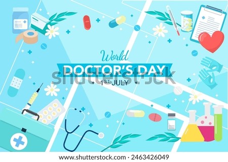 Vector world doctors day vector illustration for greeting card.